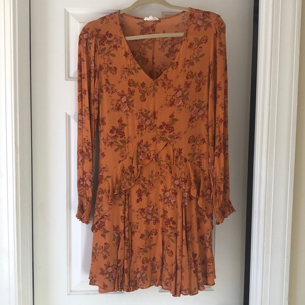 Orange floral dress